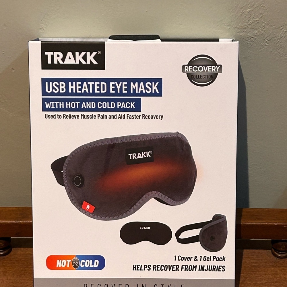 TRAKK USB Heated Eye Mask with Hot and Cold Pack. Rest, Recover & Recharge